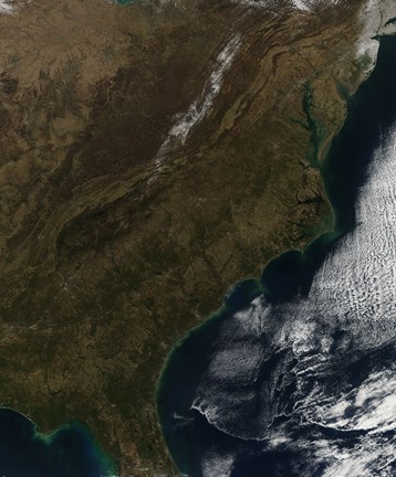 Framed Satellite View of the Southeastern United States Print