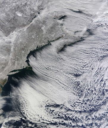 Framed Satellite View of Clouds Across the Skies of the North Atlantic Print