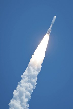 Framed Atlast V Rocket Carrying the Juno Spacecraft During a Midday Launch Print