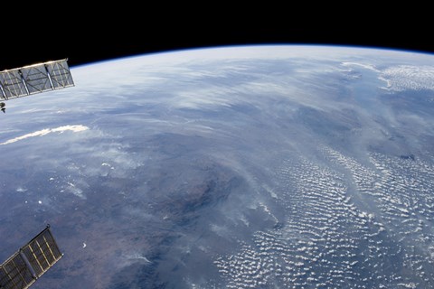 Framed Smoke Pall Dominates this view of Tropical Southern Africa Print