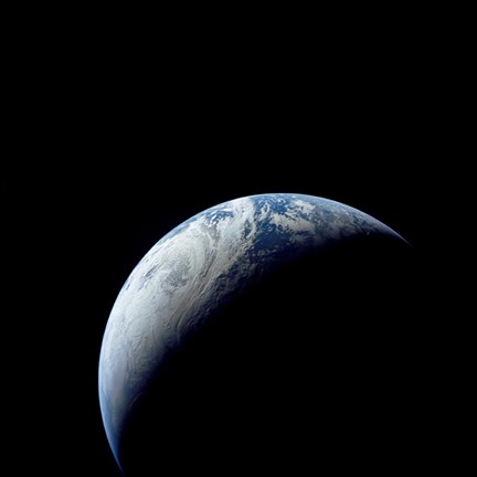 Framed Crescent Earth taken from the Apollo 4 Mission Print
