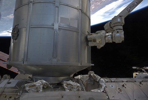 Framed Permanent Multipurpose Module  in space Shuttle Discovery&#39;s Payload Bay Print