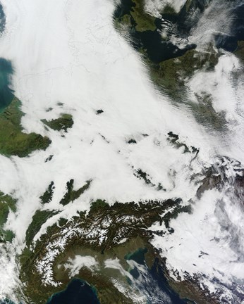 Framed Massive Cloudbank Sprawled over Central Europe Print