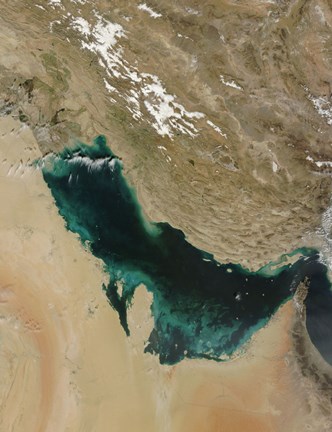 Framed Satellite view of the Persian Gulf Print