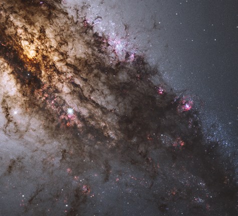 Framed Dark Lanes of Dust Crisscross the Elliptical Galaxy Centaurus A Print