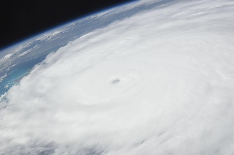 Framed Eye of Hurricane Irene as Viewed from Space Print