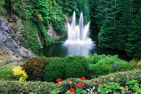 Framed Butchart Gardens, Saanich, Vancouver Island, British Columbia Print