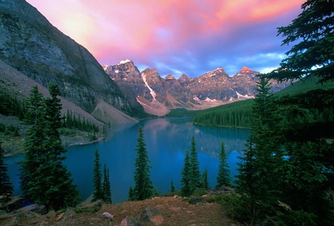 Framed Lake Moraine at Dawn, Banff National Park, Alberta Print