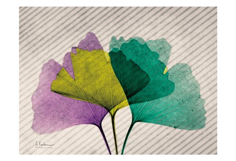 Framed SoHo Diagonal Ginkos Print