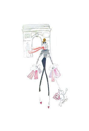 Framed Paris Shopping Print