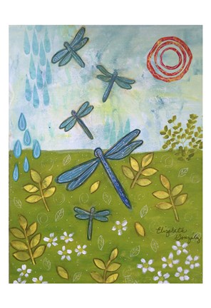 Framed Dragonflies Print