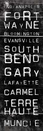 Framed Indiana Bus Roll Black Print