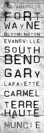 Framed Indiana Bus Roll White Print