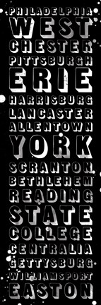 Framed Pennsylvania Bus Roll Black Print