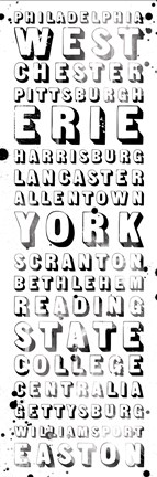 Framed Pennsylvania Bus Roll White Print