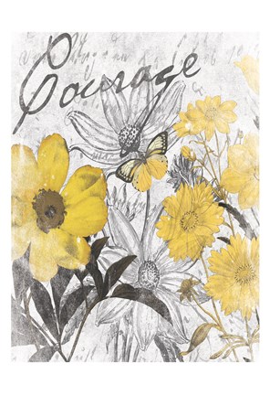 Framed Courage Floral Print