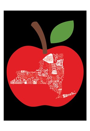Framed NY apple Print