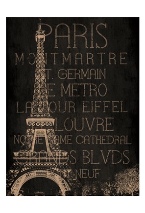 Framed Burlap Paris Print