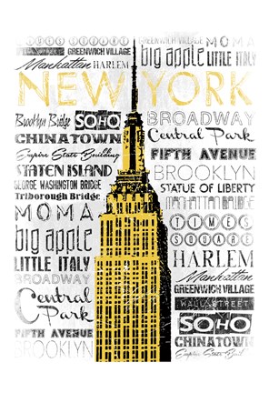 Framed New York - Yellow Print