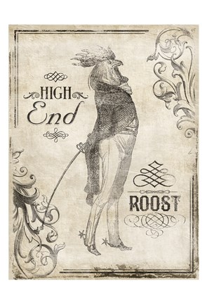Framed High End Rooster Cream (vertical) Print
