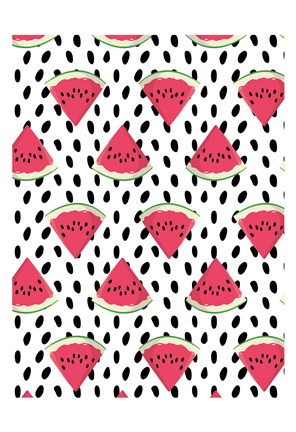 Framed Watermelon Seeds Pattern Print