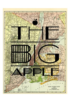 Framed Big Apple - NY Print