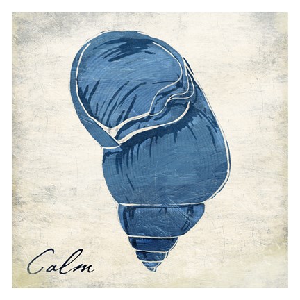 Framed Inspirational Blue Shell I Print