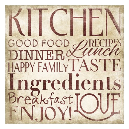 Framed Marsala Kitchen Type Print