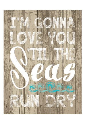 Framed Coastal Love Brown 03 Print