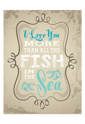 Framed Coastal Love Brown 04 Print