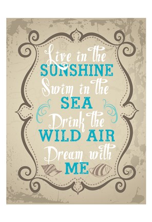 Framed Coastal Love Brown 05 Print