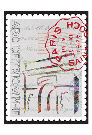 Framed Postcards from Paris marbled 02 Print