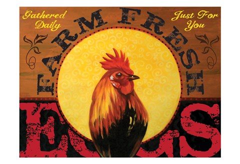 Framed Farm to Table Rooster 01 Print