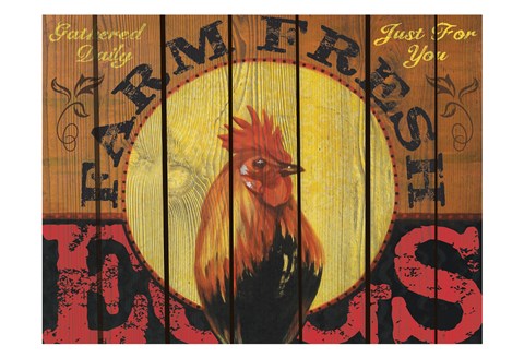 Framed Rooster Time Print