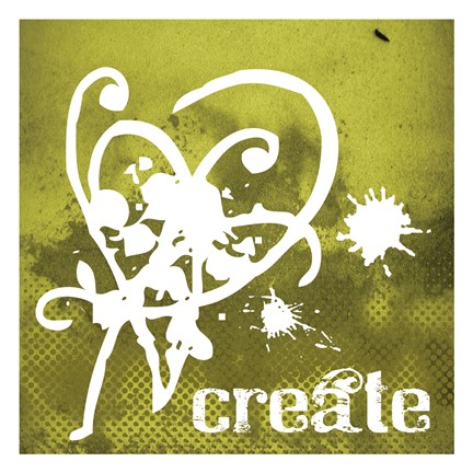 Framed Create Olive Print