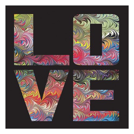 Framed Marbled Words 02 Print