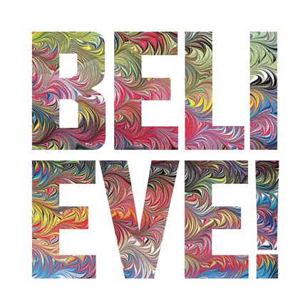 Framed Marbled Words 04 Print