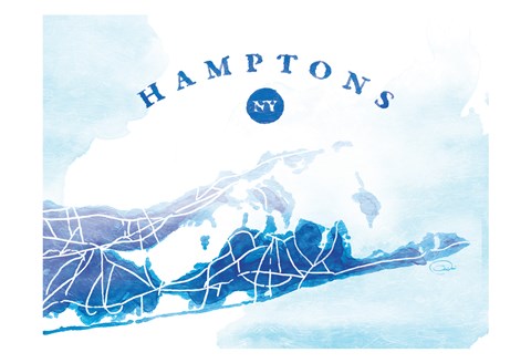 Framed Hamptons Map Print