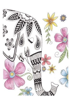 Framed Tribal Elephant Portrait Print