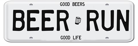 Framed Beer Run License Plate Print