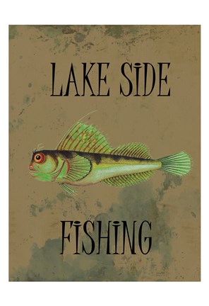 Framed Lake Side Fishing Print