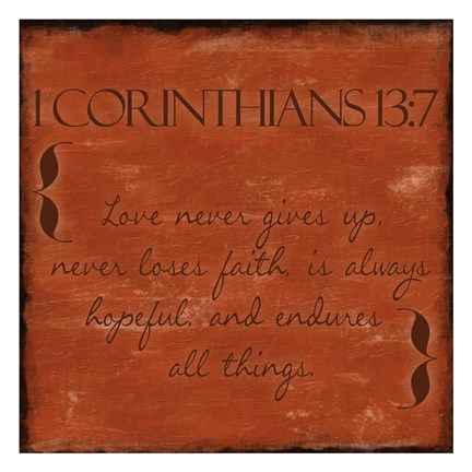 Framed 1 Corinthians 13-7 Print