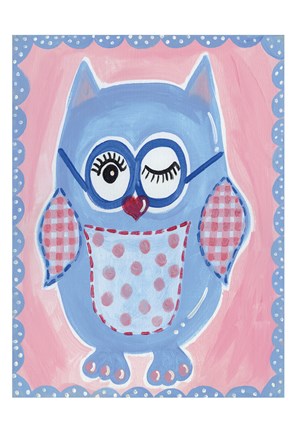 Framed Blue Owl Print