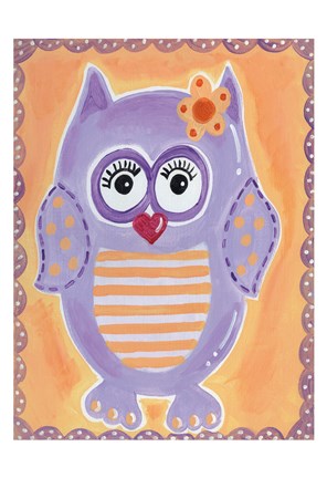 Framed Purple Owl Print