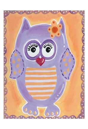 Framed Purple Owl Print