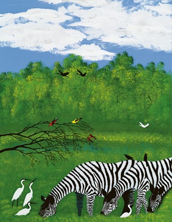 Framed Zebras in the Savanna Print