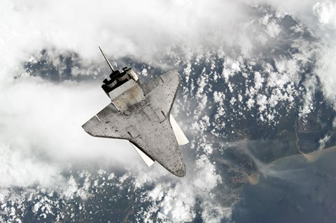 Framed Underside of Space Shuttle Discovery as the Shuttle approaches the International Space Station Print
