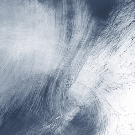 Framed giant Whirlpool Cloud Swirls Above the Sea Between Spain and Morocco Print