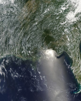 Framed Satellite view of an Oil Spill is Visible Across the Northern Gulf of Mexico Print