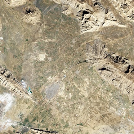 Framed Satellite view of Persepolis and the Surrounding Region Print